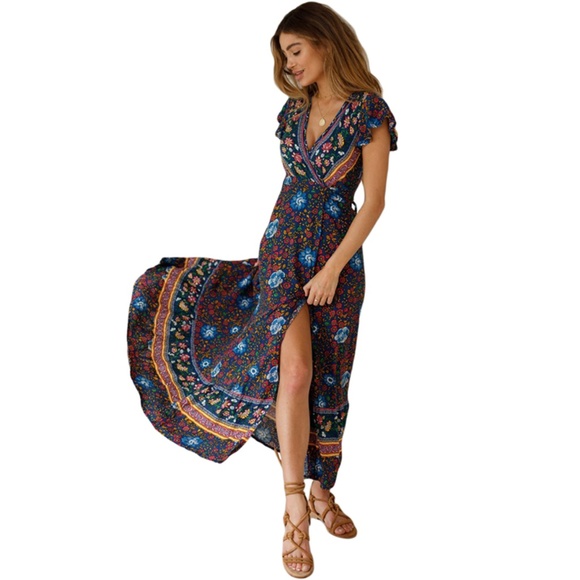 Dear Lover Dresses & Skirts - ⬇️SALE⬇️🌟1 LEFT 🌟 Boho Wrap Maxi